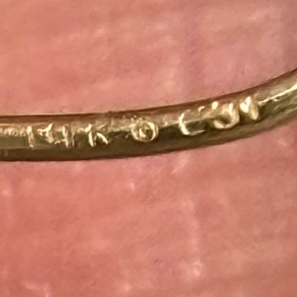 14K Two tone Huggie - Hoop earrings Estate - Picture 8 of 14